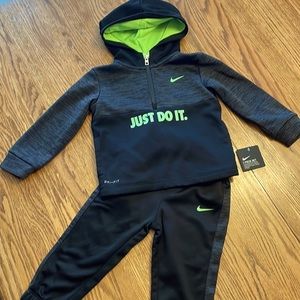 NIKE, Size 24 Month, Black with Fluorescent green lining and accents
